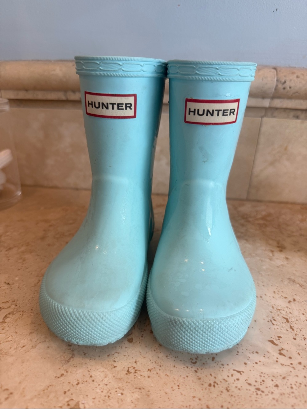 Hunter Kids Light Aqua Rubber Rain Boots